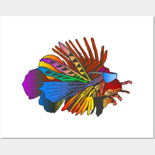 African Style Colorful Cascade Zebrafish Tropical Vibe Posters and Art